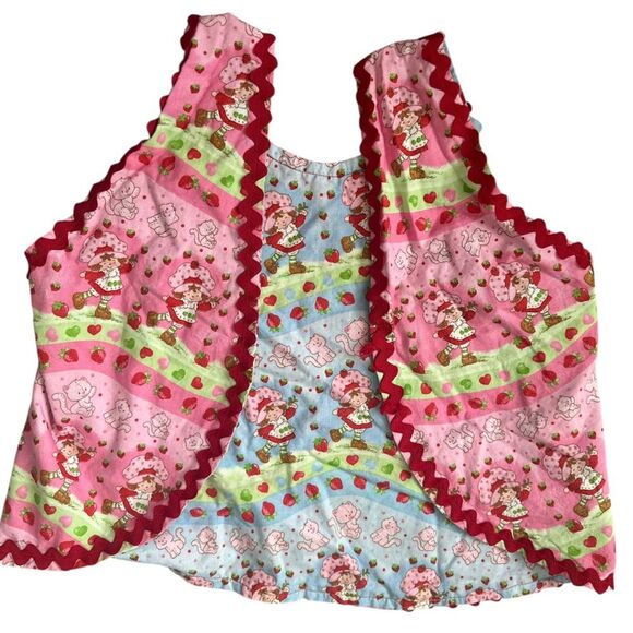 Strawberry Shortcake girls 5T - 6T handmade cotton apron - Picture 2 of 4